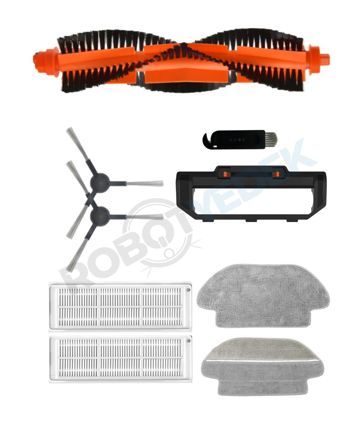 Karcher RCV 3 Uyumlu Yedek Fırça Hepa Filtre Mop Fırça Kapağı Seti-9 Parça