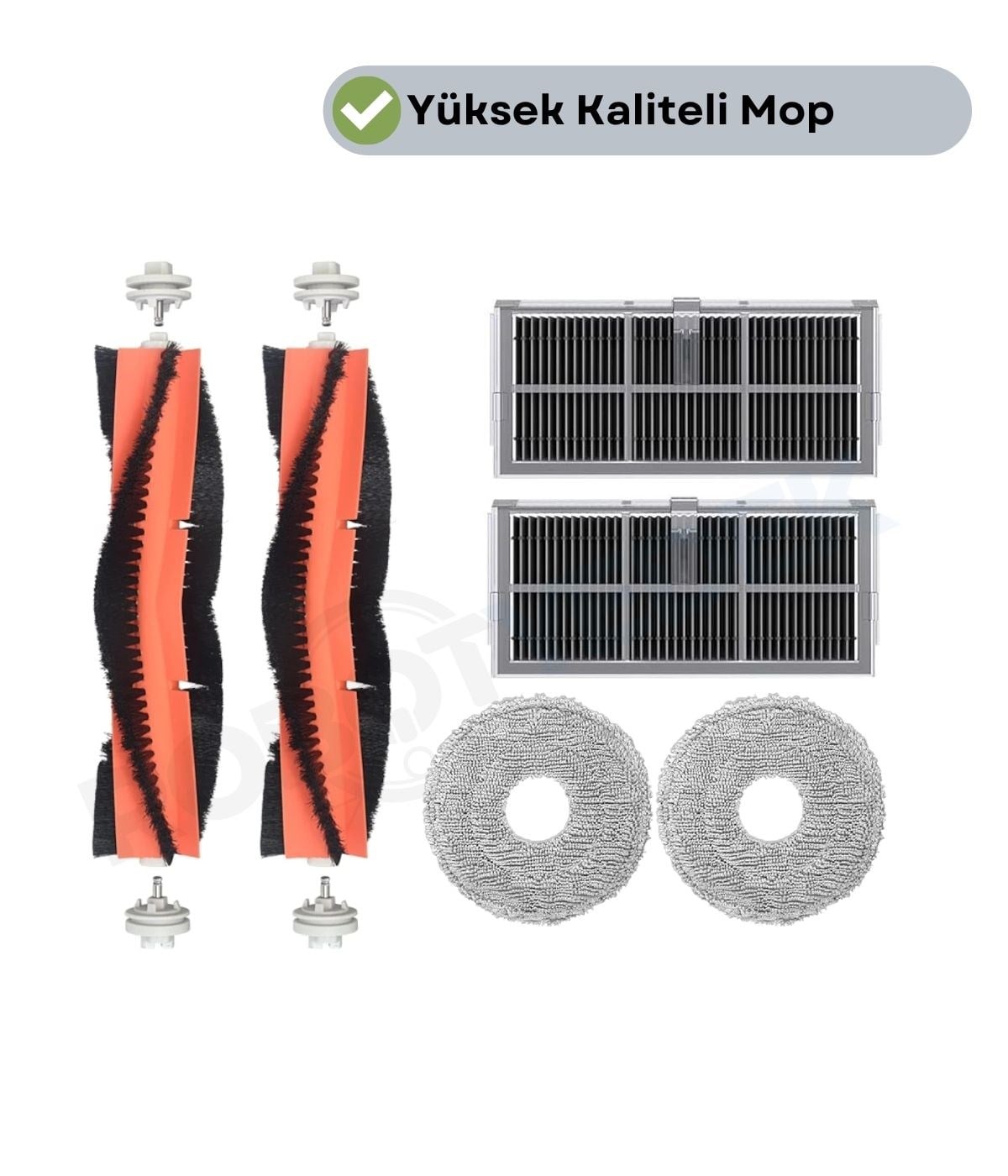 Mova E40 Ultra Uyumlu Fırça Hepa Filtre Mop Seti-6 Parça