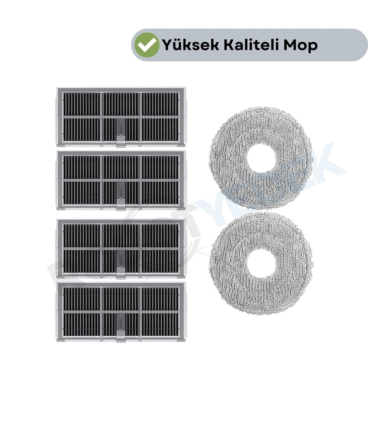 Mova E40 Ultra Uyumlu Hepa Filtre ve Mop-6 Parça