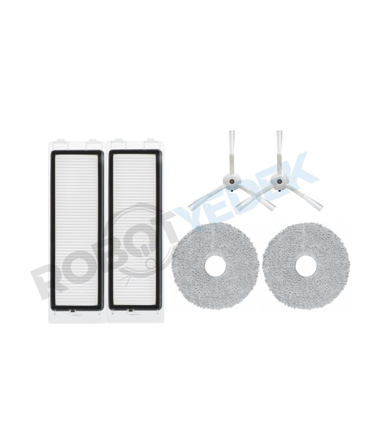 Roborock Q Revo Beyaz Uyumlu Hepa Filtre Yan Fırça Mop-6 Parça