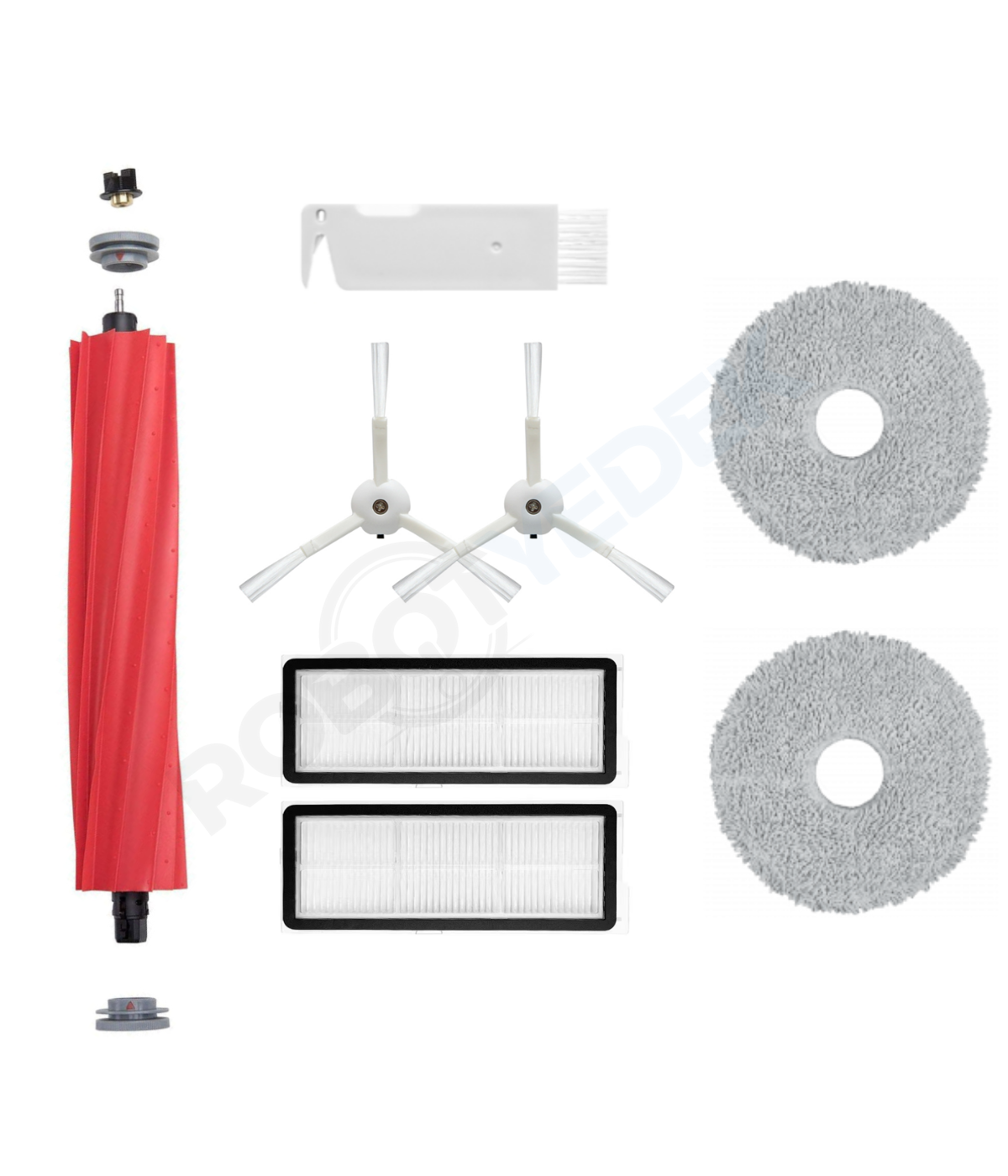 Roborock Q Revo Pro Beyaz Uyumlu Fırça Hepa Filtre Mop Seti-8 Parça