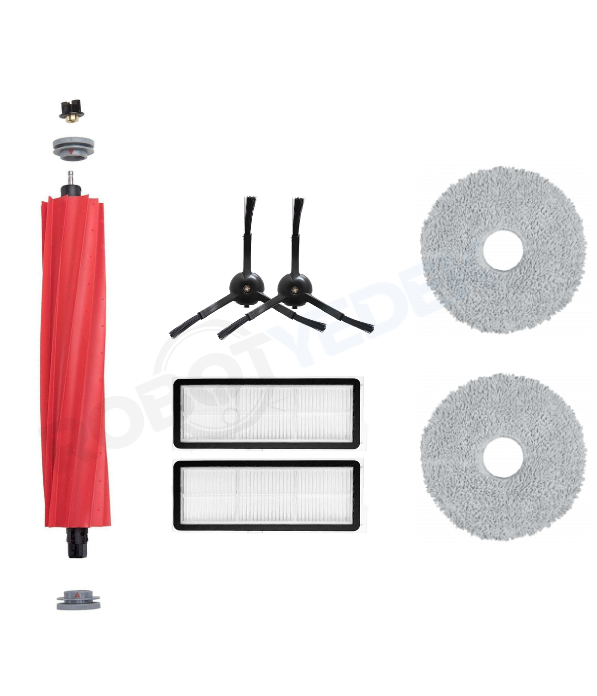 Roborock Q Revo Pro Siyah Uyumlu Fırça Hepa Filtre Mop Seti-7 Parça