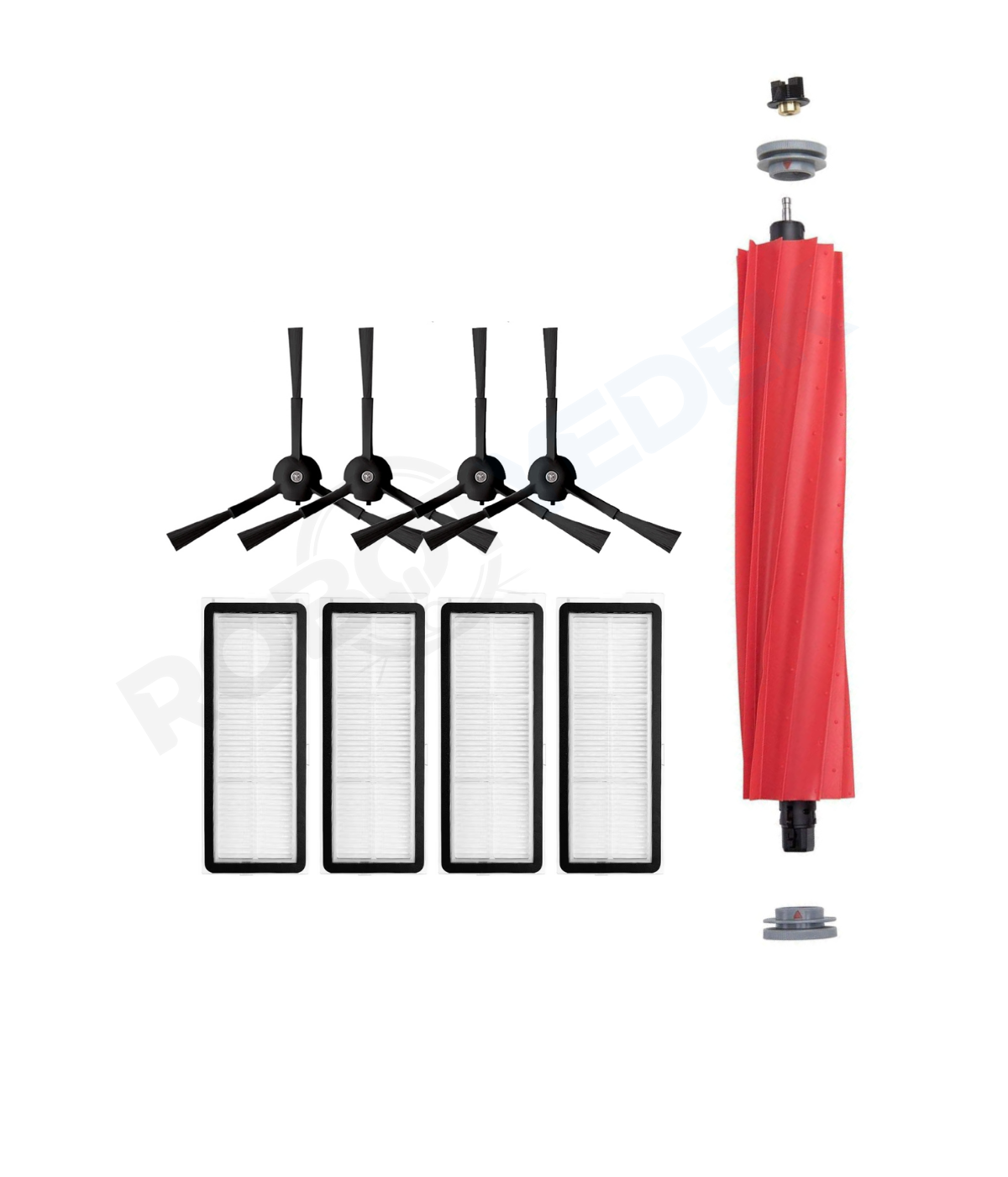 Roborock Q Revo Pro Siyah Uyumlu Mopsuz Fırça Hepa Filtre Seti-9 Parça