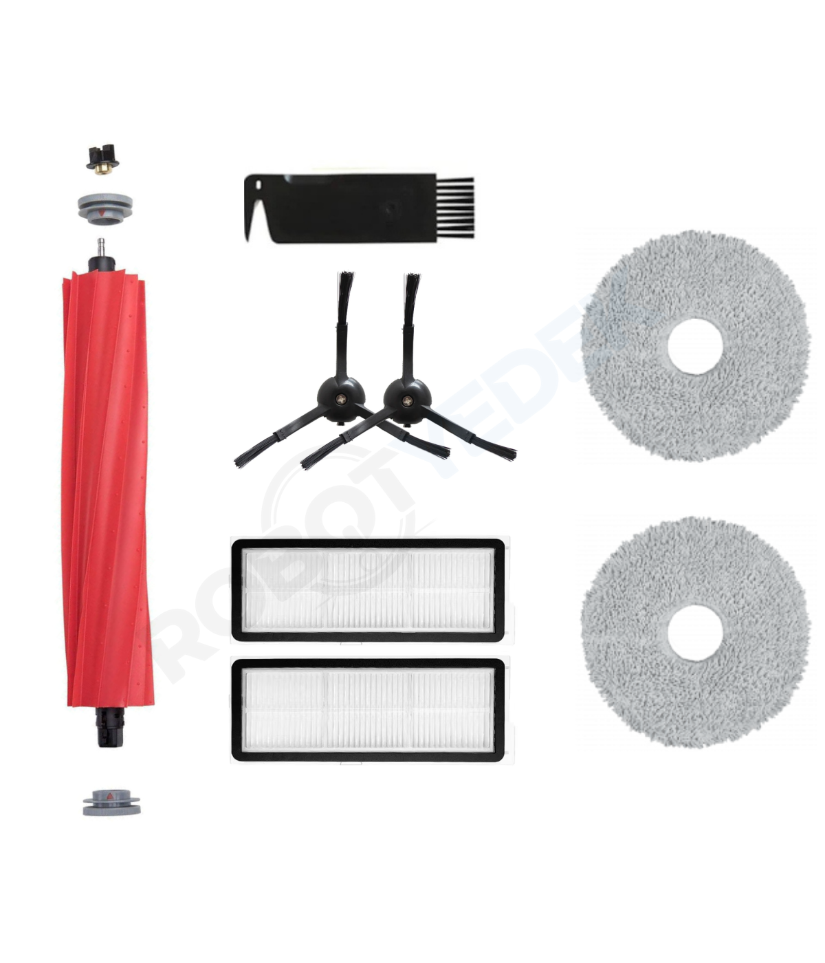 Roborock Q Revo S Siyah Uyumlu Fırça Hepa Filtre Mop Seti-8 Parça