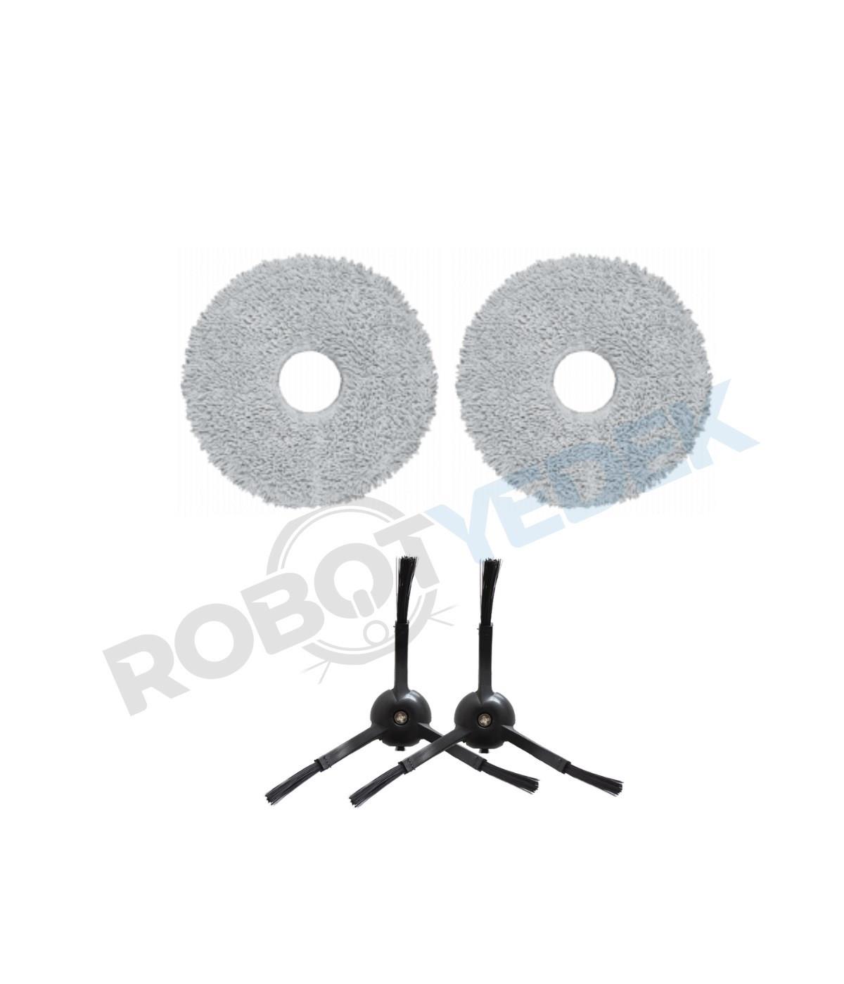 Roborock Q Revo Slim Uyumlu Mop ve Siyah Yan Fırça-4 Parça