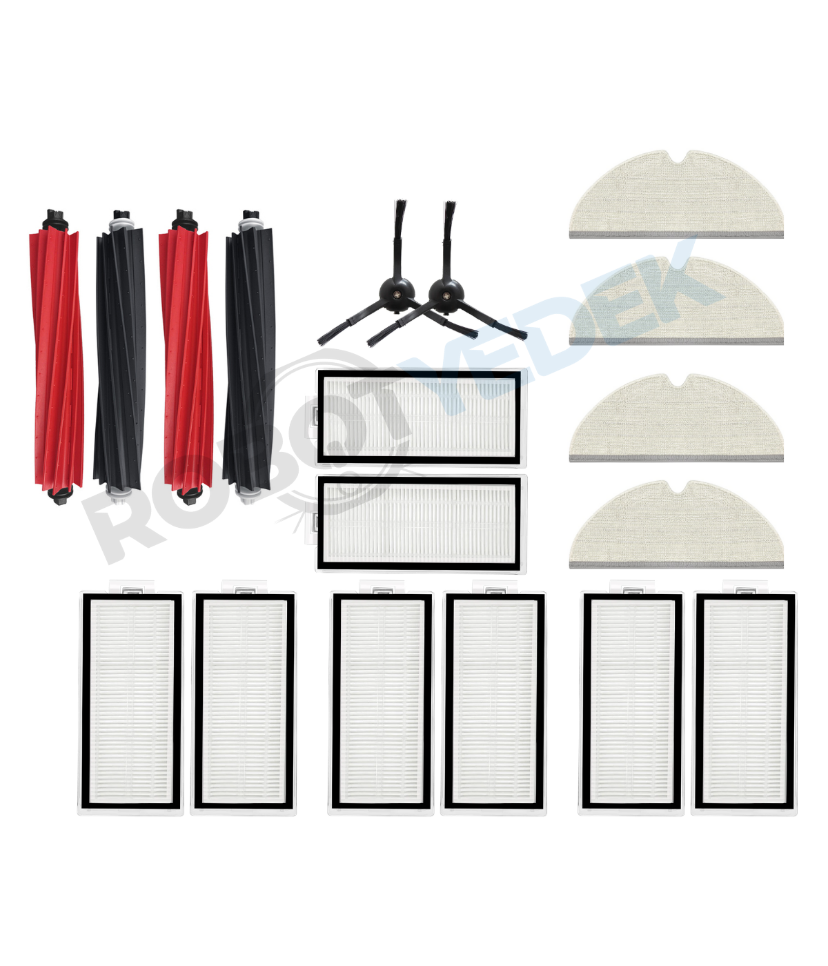 Roborock Q5 Pro, Q5 Pro Plus Uyumlu Yedek Fırça Hepa Filtre Mop Seti-16 Parça