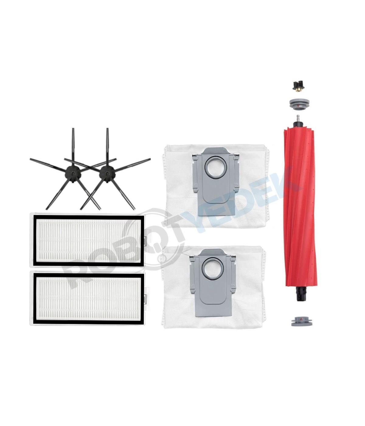 Roborock Q7 Max Plus Siyah Uyumlu Yedek Fırça Hepa Filtre Toz Torba Seti-7 Parça