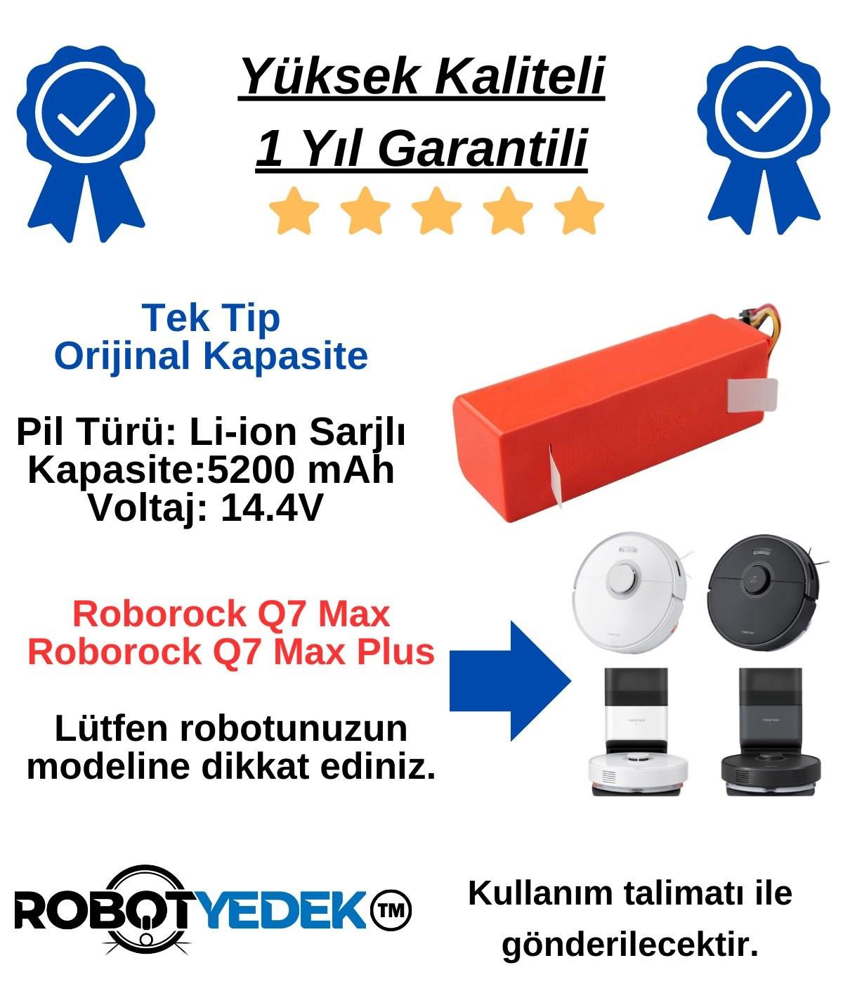 Roborock Q7 Max Q7 Max Plus Batarya