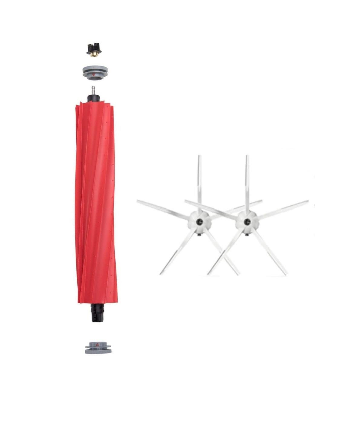 Roborock Q7 Max, Q7 Max Plus Beyaz Uyumlu Yedek Ana Fırça ve Yan Fırça-3 Parça