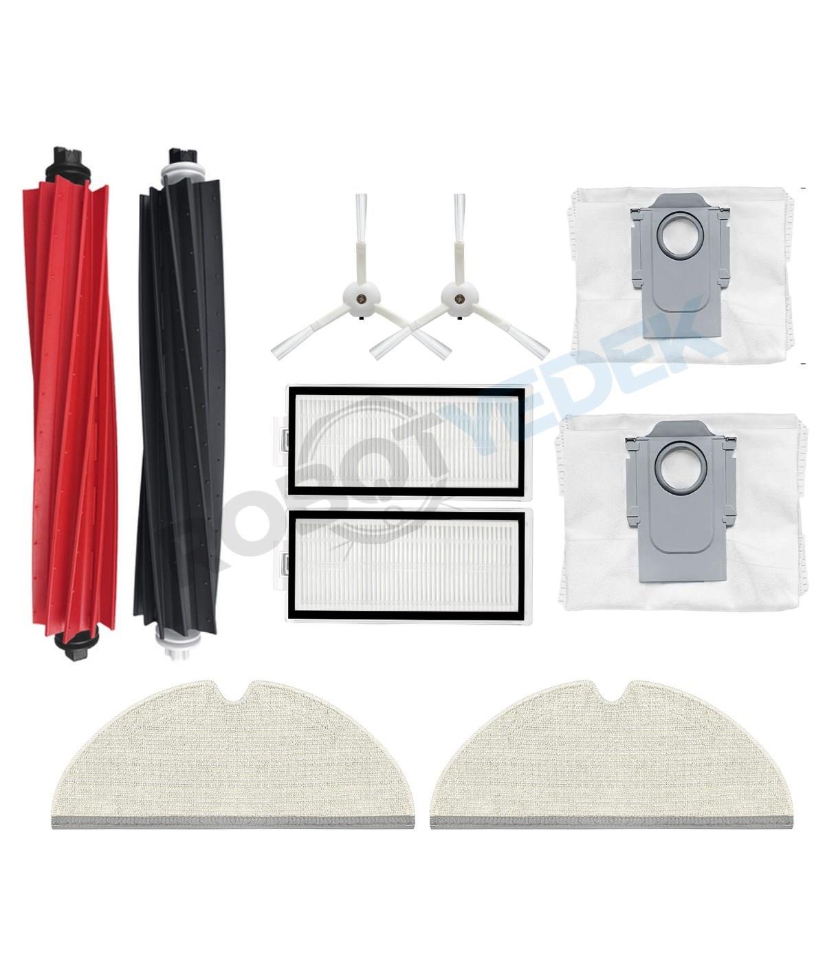 Roborock Q8 Max Plus Beyaz Uyumlu Yedek Fırça Hepa Filtre Toz Torba Seti-10 Parça