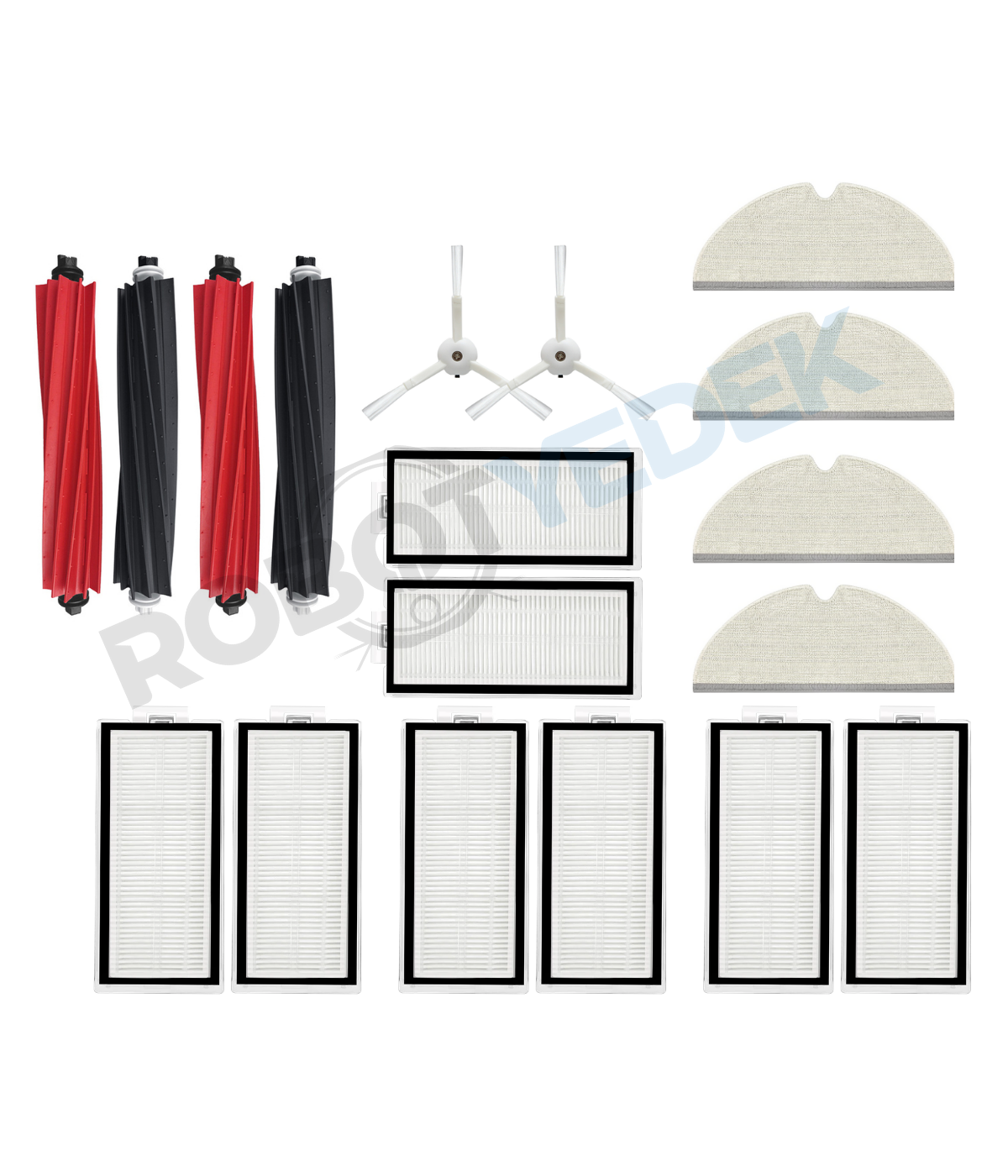 Roborock Q8 Max, Q8 Max Plus Beyaz Uyumlu Yedek Fırça Hepa Filtre Mop Seti-16 Parça