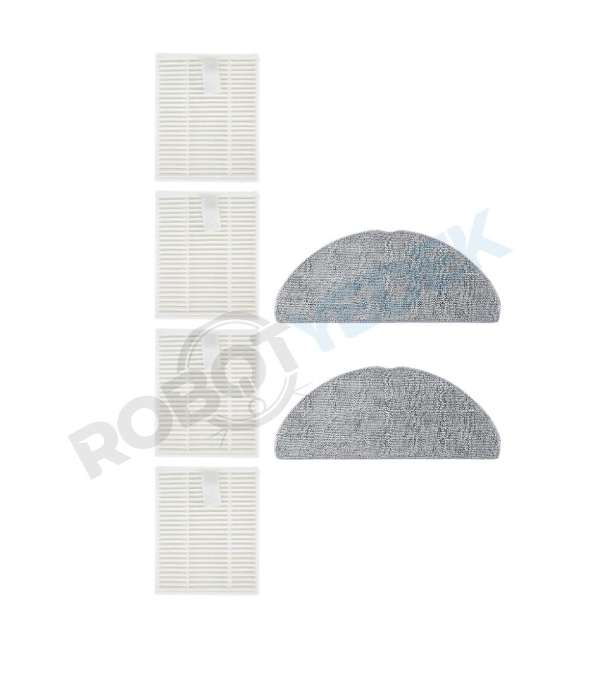 Roborock Q8 ve Q8 Plus RRA0TCP (MAX-PRO DEĞİL!!) Uyumlu Hepa Filtre Mop bez-6 Adet