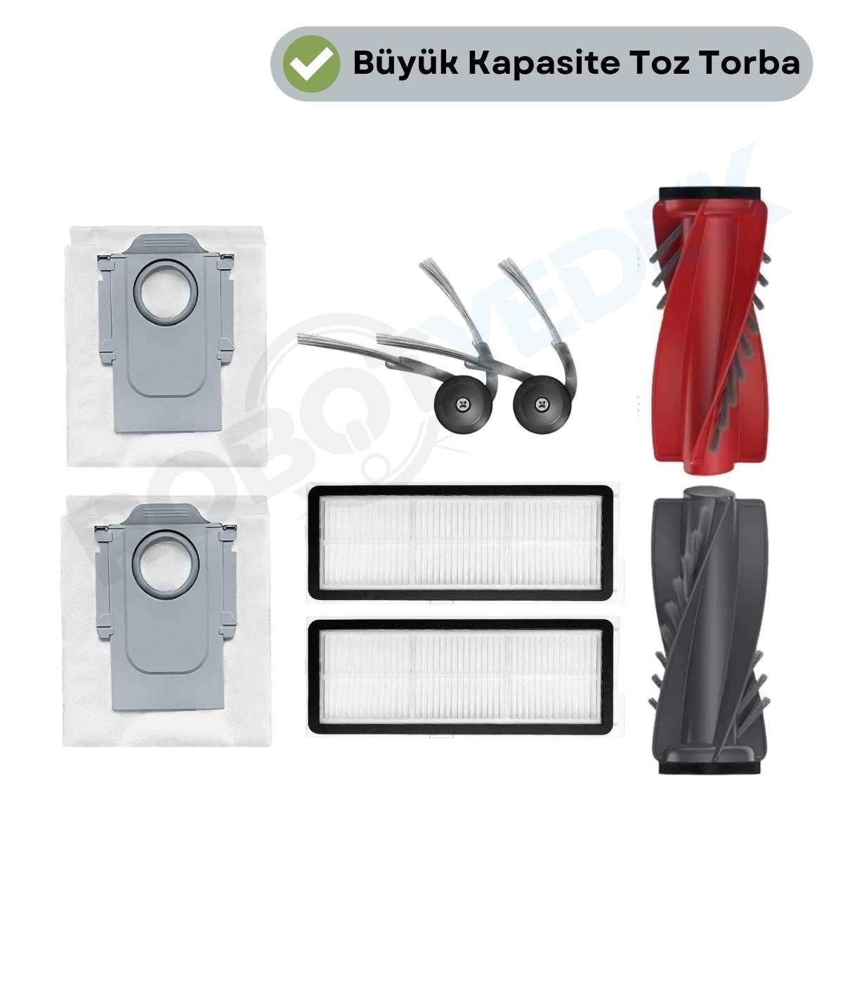 Roborock QRevo C Ana Fırça, Hepa Filtre, Yan Fırça, Toz Torbası 7 Parça
