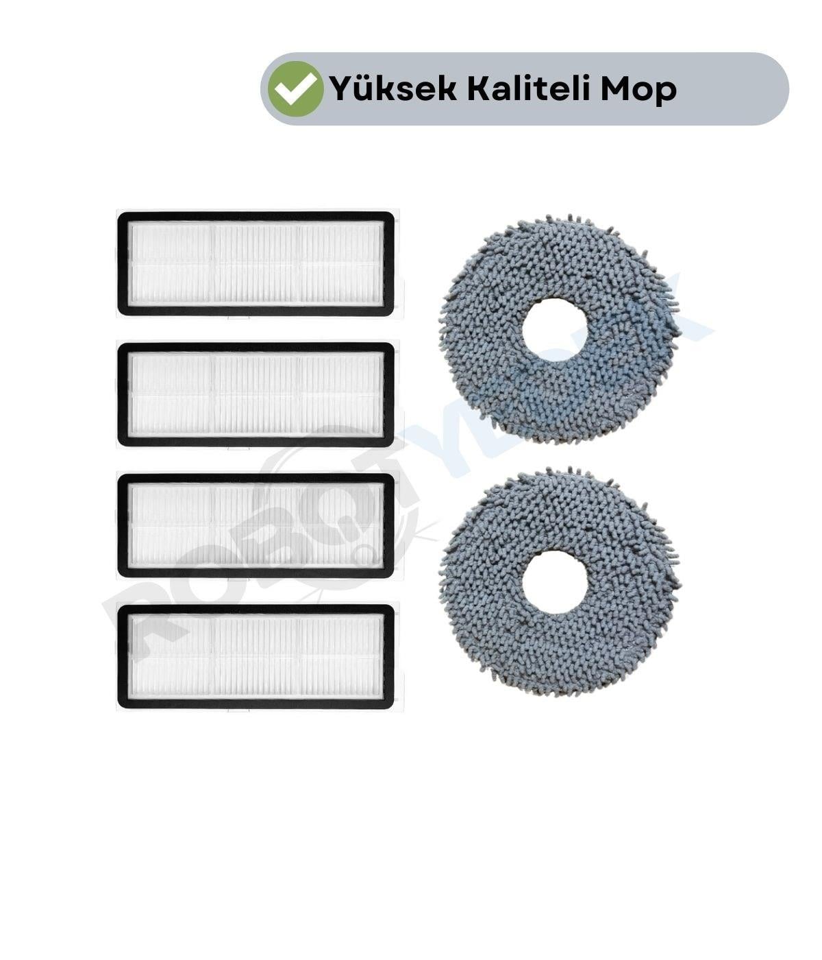 Roborock QRevo C Pro Uyumlu Hepa Filtre ve Mop-6 Parça