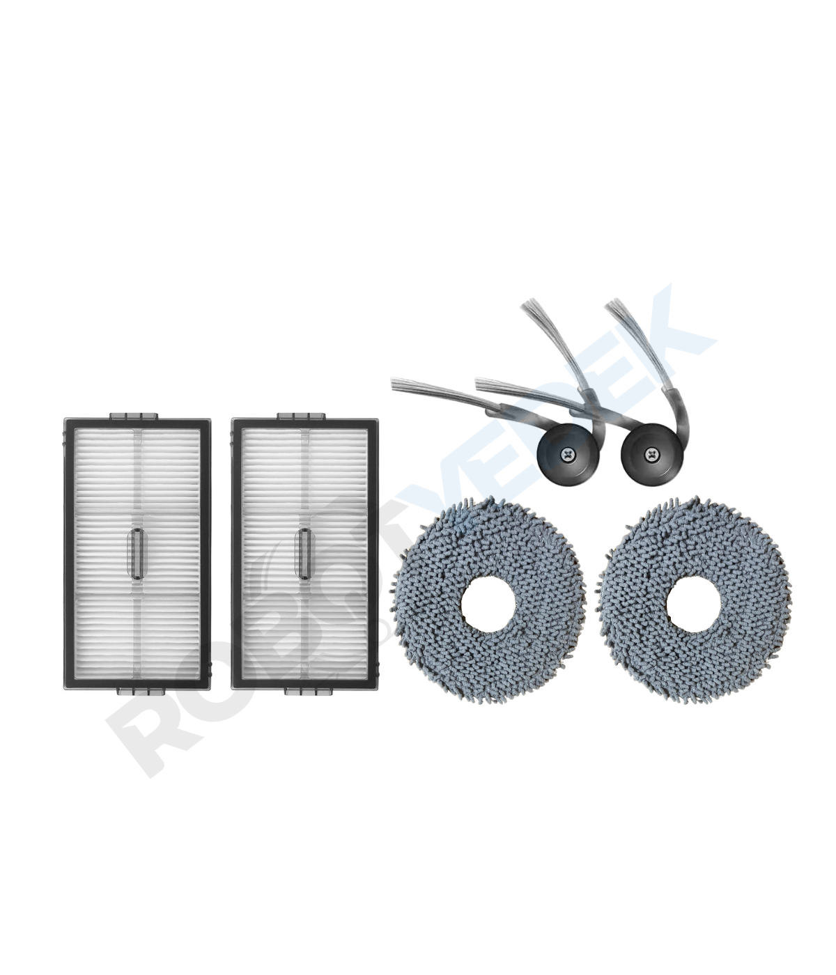 Roborock QRevo Curv 2 Pro Uyumlu Hepa Filtre Yan Fırça Mop-6 Parça