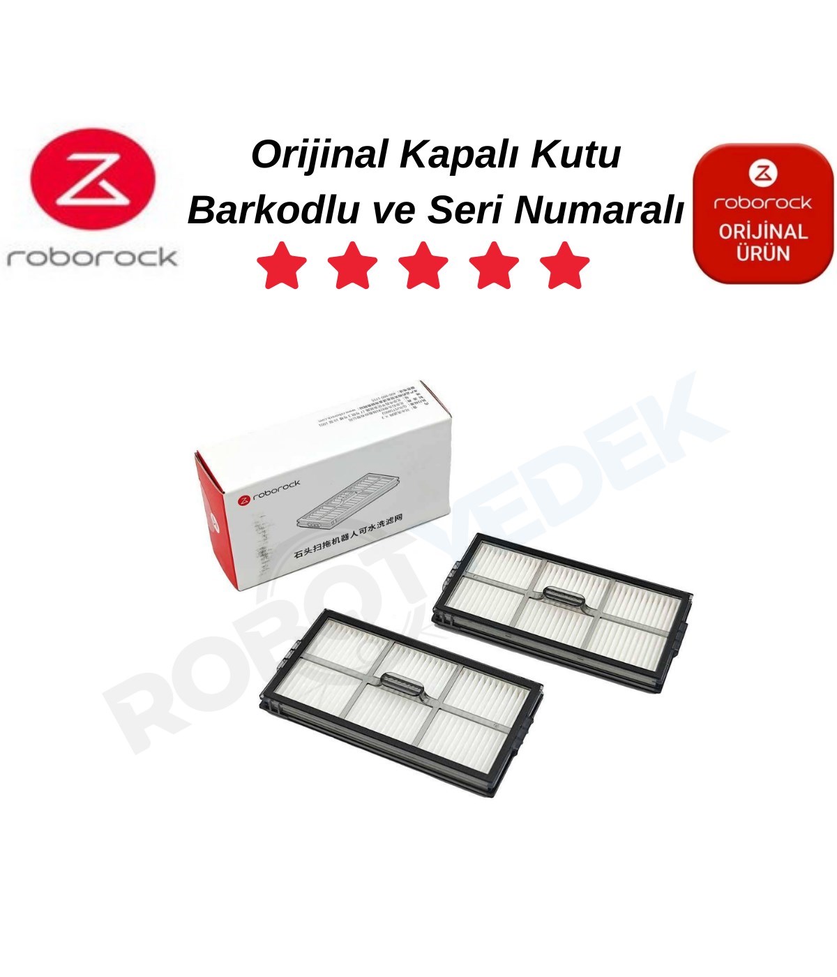 Roborock QRevo Edge 2 Orijinal Hepa Filtre 2 Adet 