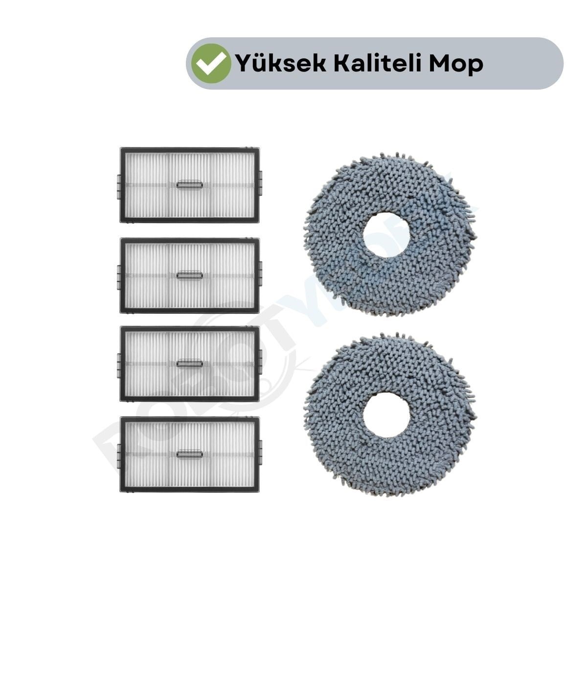 Roborock QRevo Edge 2 Uyumlu Hepa Filtre ve Mop-6 Parça