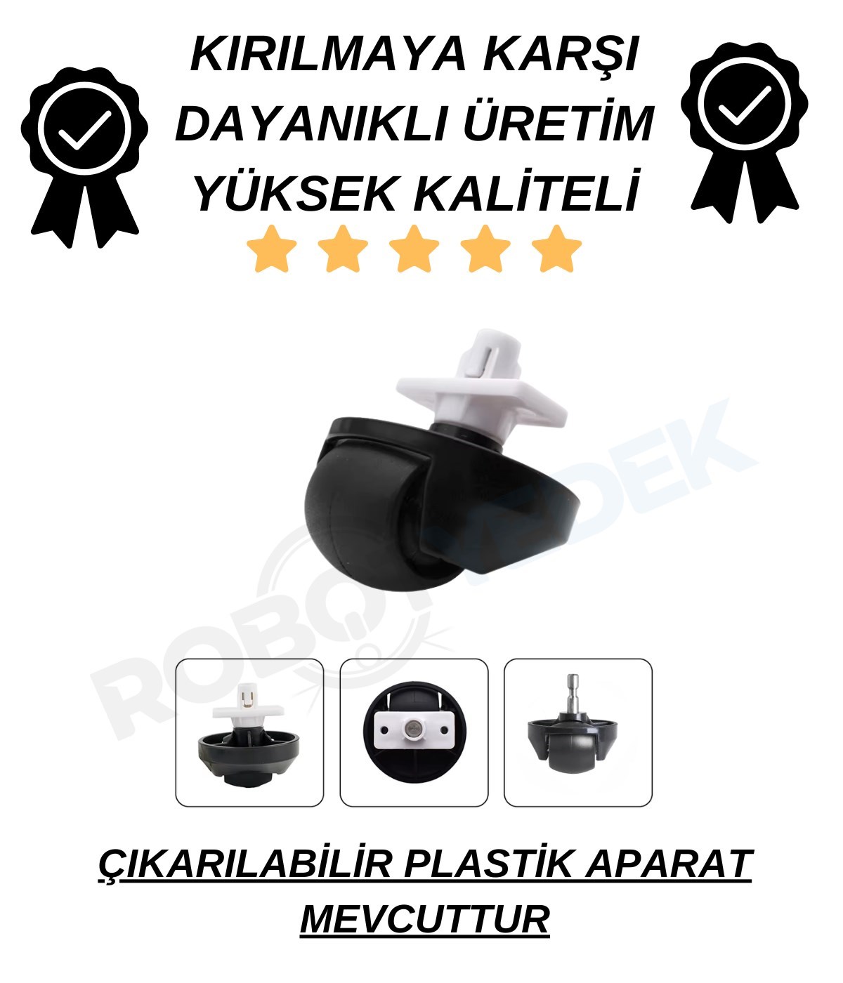 Roborock QRevo Master Uyumlu Tekerlek Siyah Renk-1 Adet
