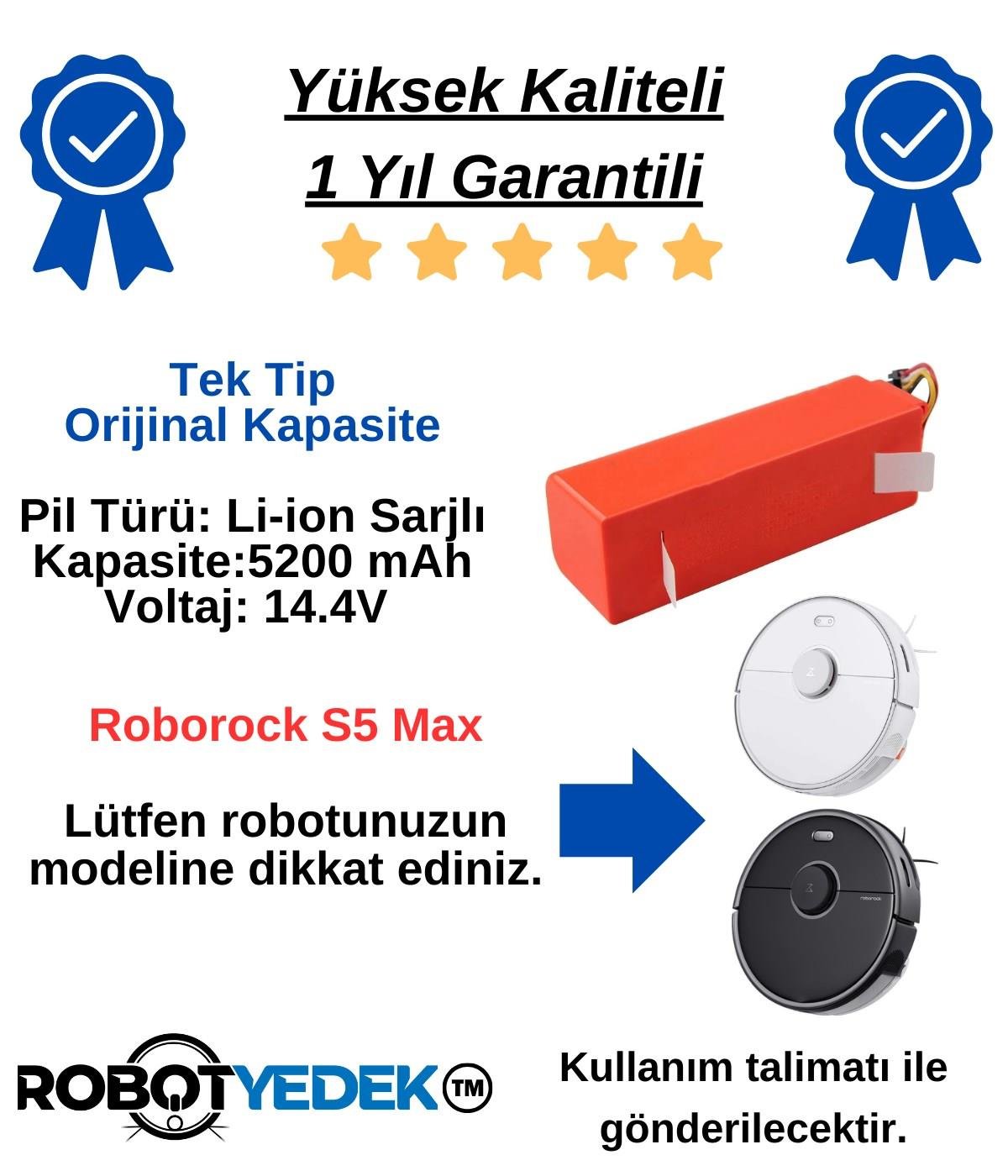 Roborock S5 Max Batarya