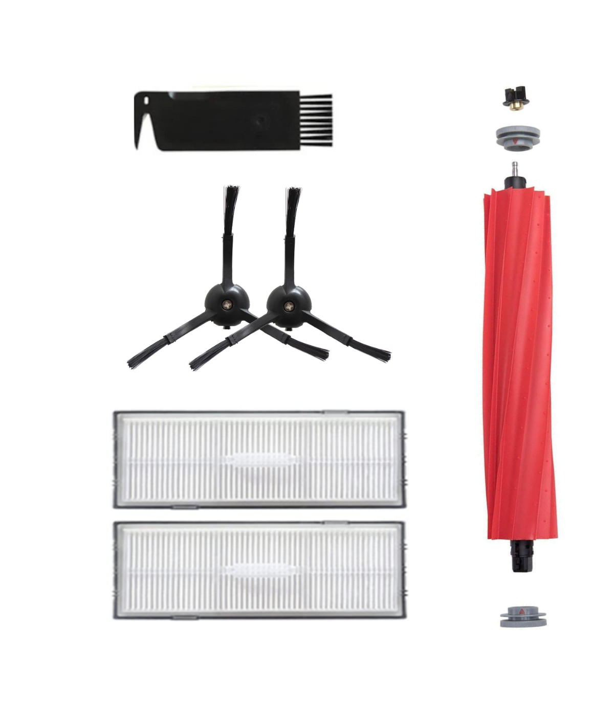 Roborock S7 Max Ultra Uyumlu Yedek Mopsuz Fırça Hepa Filtre Seti-6 Parça