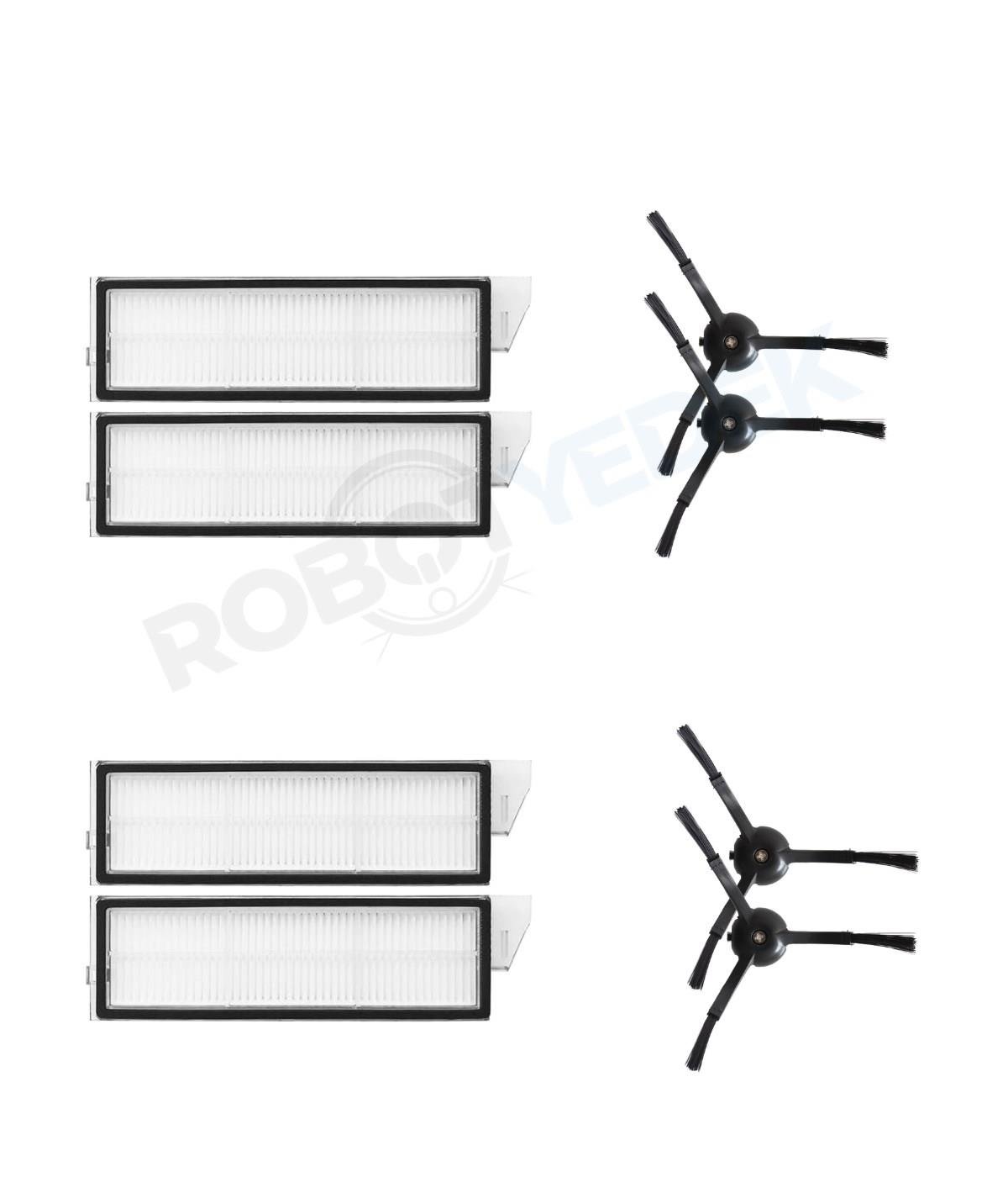Roborock S8 MaxV Ultra Uyumlu Yedek Hepa Filtre ve Yan Fırça-8 Parça