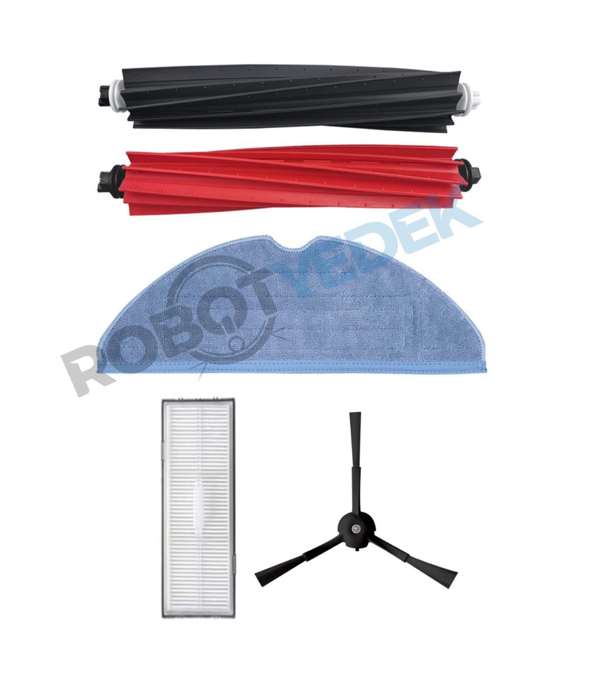 Roborock S8, S8 Plus, S8 Pro Ultra Uyumlu Yedek Fırça Filtre Mop Seti-5 Parça