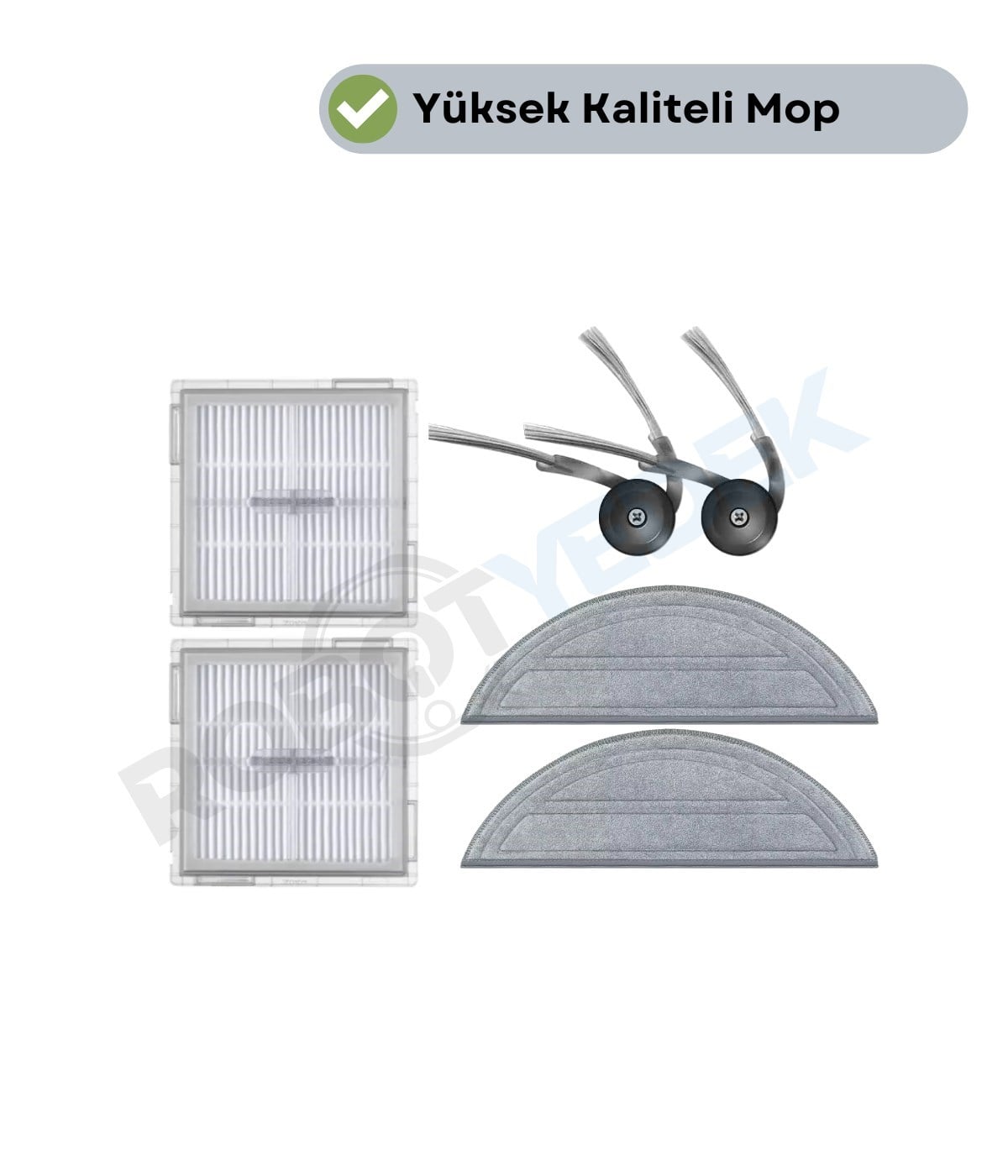 Roborock S9 S9 Plus Uyumlu Hepa Filtre Yan Fırça Mop-6 Parça