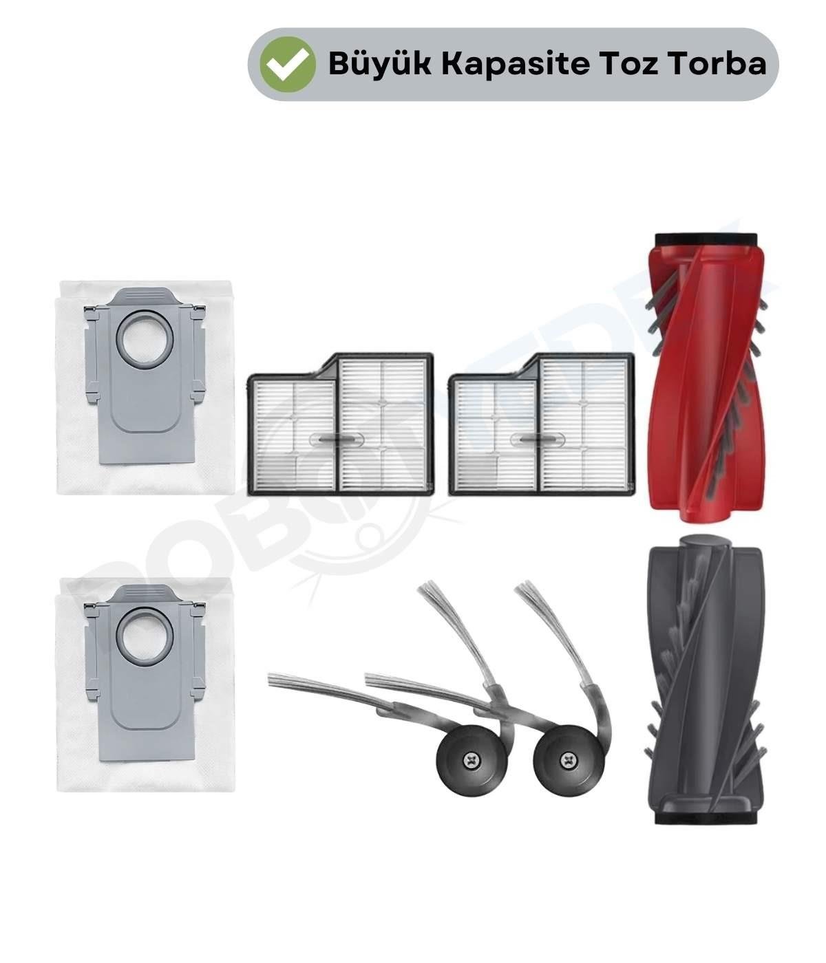 Roborock Saros 10 Ana Fırça, Hepa Filtre, Yan Fırça, Toz Torbası 7 Parça