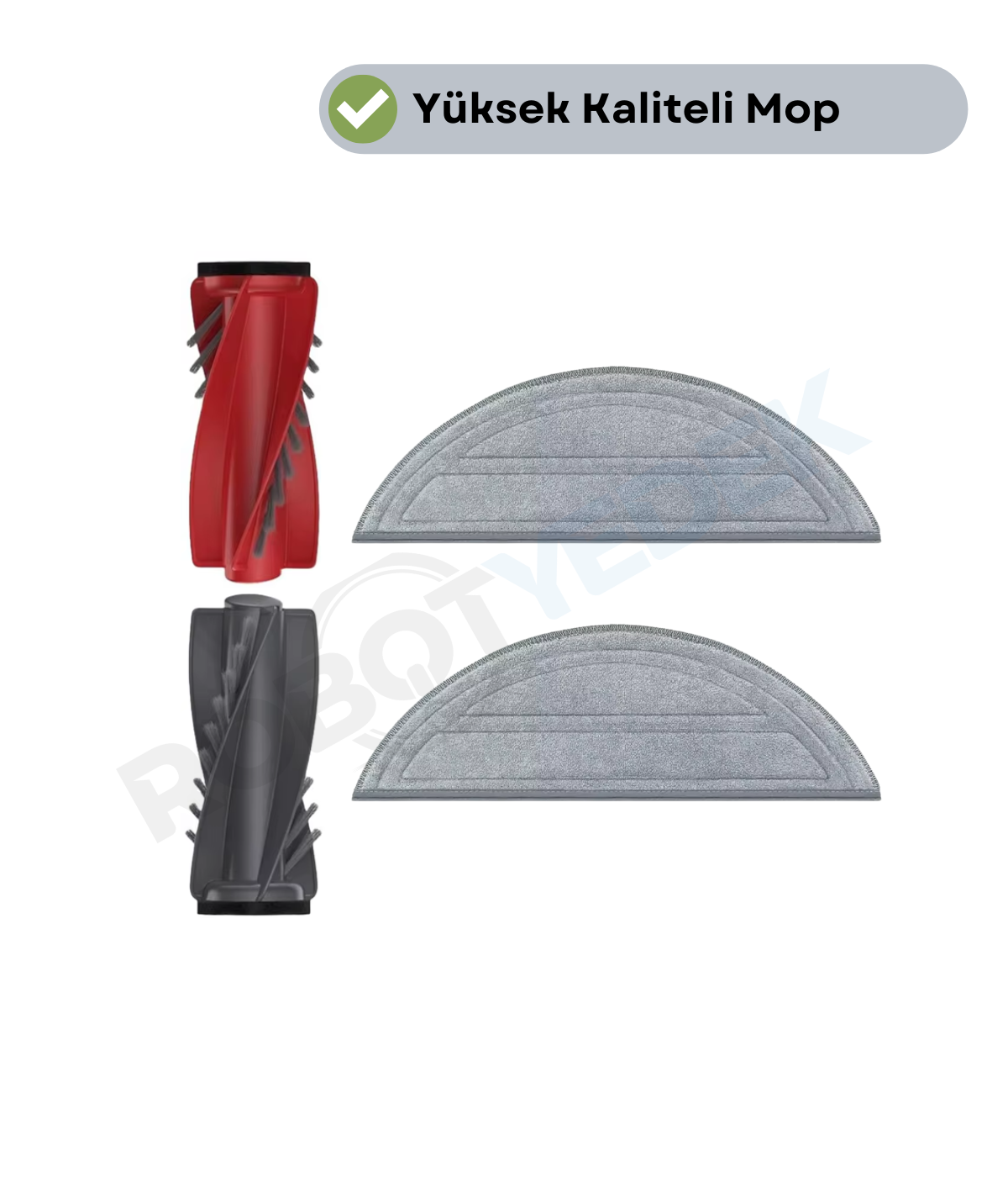 Roborock Saros 10 Uyumlu Ana Fırça ve Mop-3 Parça