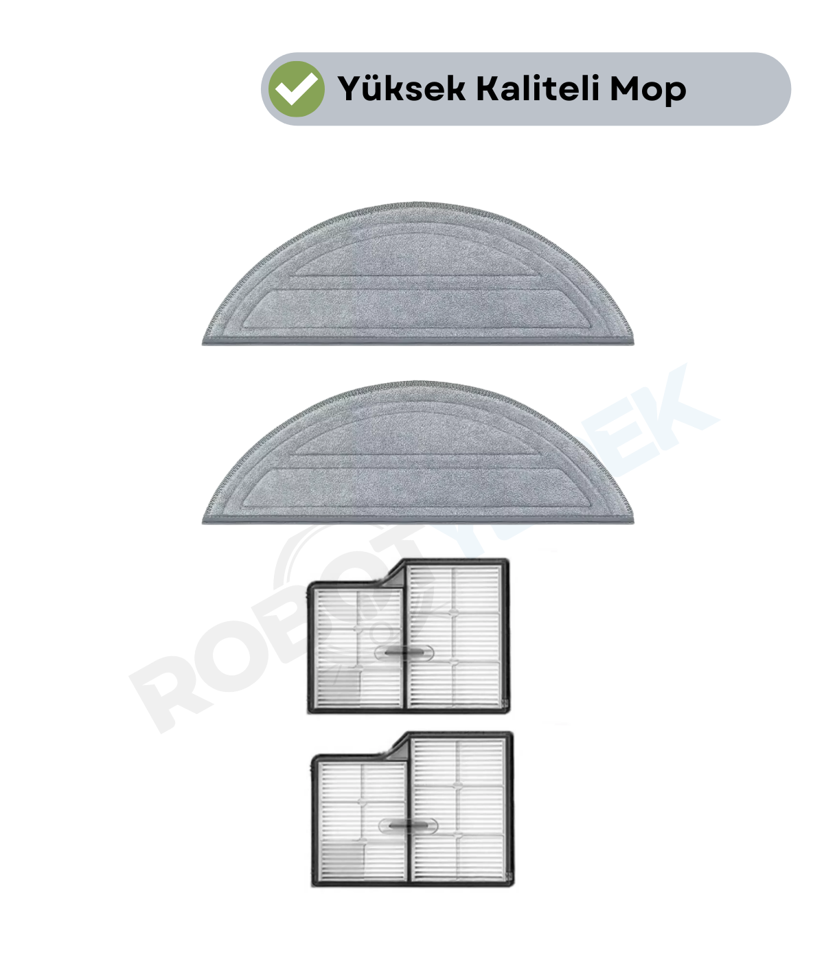 Roborock Saros 10 Uyumlu Mop ve Hepa Filtre-4 Parça