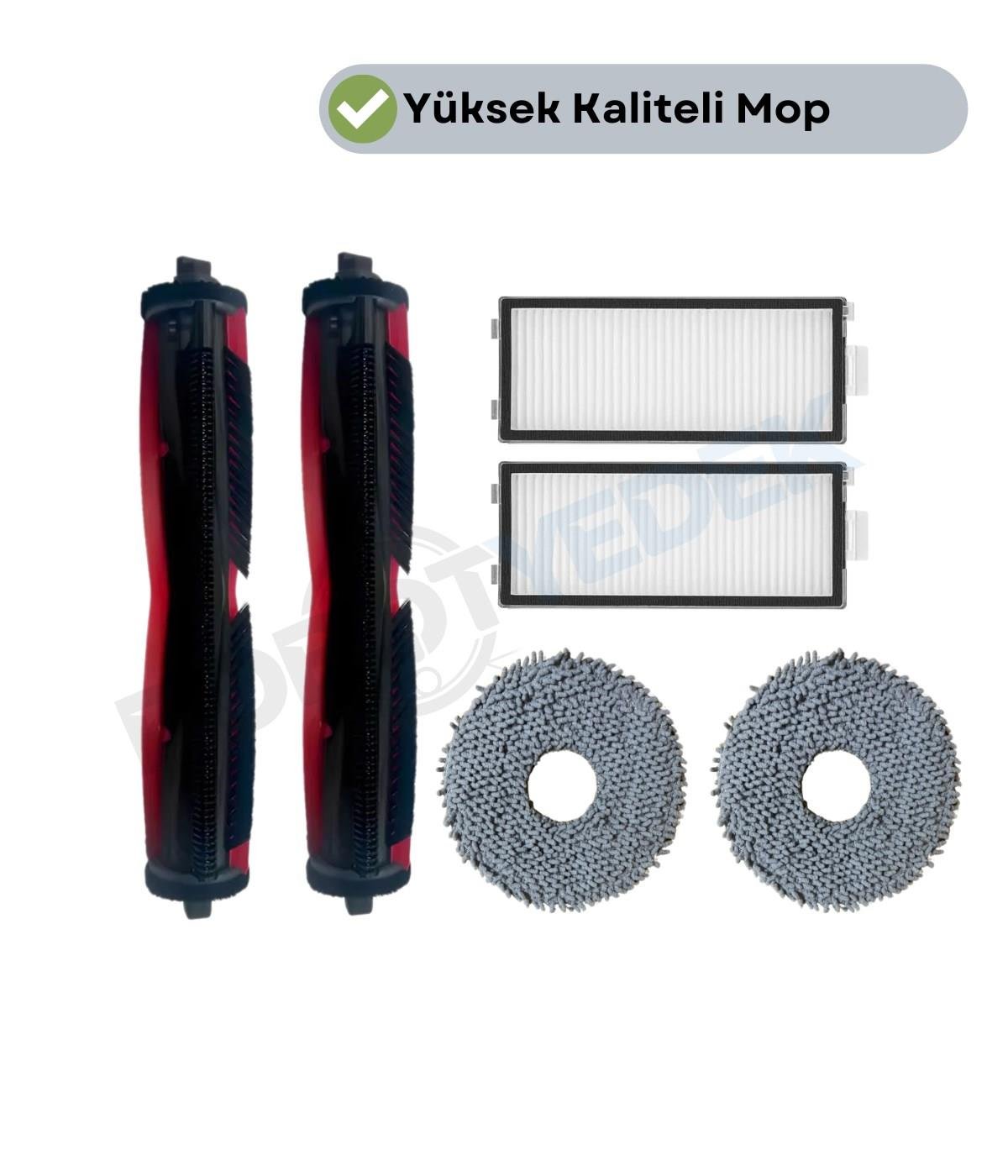 Roborock Saros Z70 Uyumlu Fırça Hepa Filtre Mop Seti-6 Parça