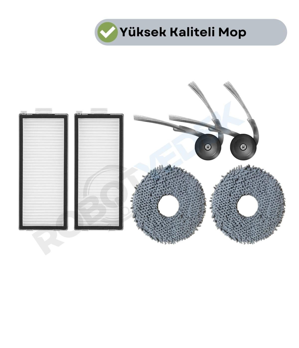 Roborock Saros Z70 Uyumlu Hepa Filtre Yan Fırça Mop-6 Parça