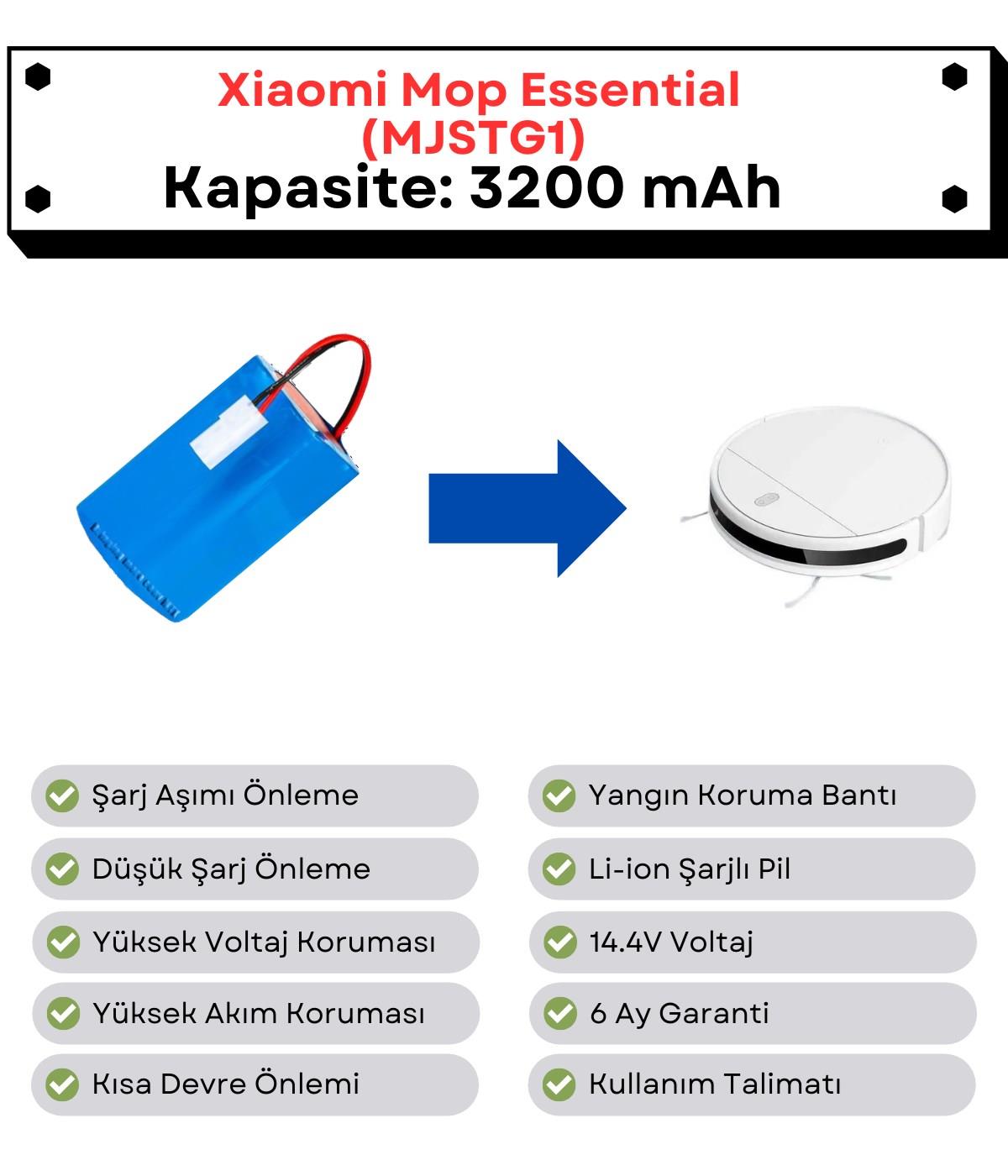 Xiaomi Essential Batarya MJSTG1 Uyumlu 14.4V 3200 mAh Robot Süpürge Pili