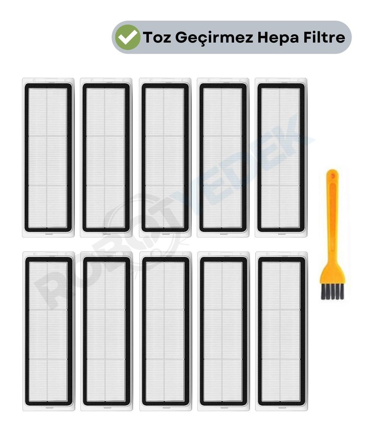 Xiaomi H40 Uyumlu Yedek Hepa Filtre ve Temizleme Fırçası-11 Parça