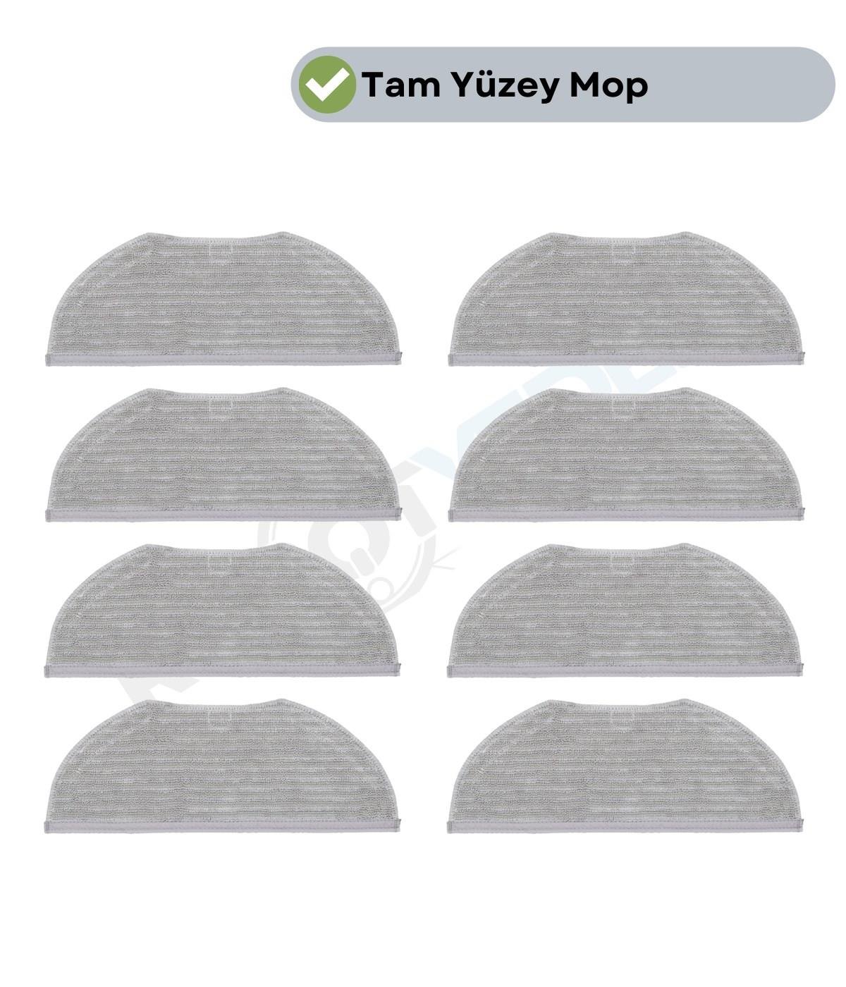 Xiaomi H40 Uyumlu Yüksek Kaliteli 8 Adet Mop-Tam Yüzey Mikrofiber
