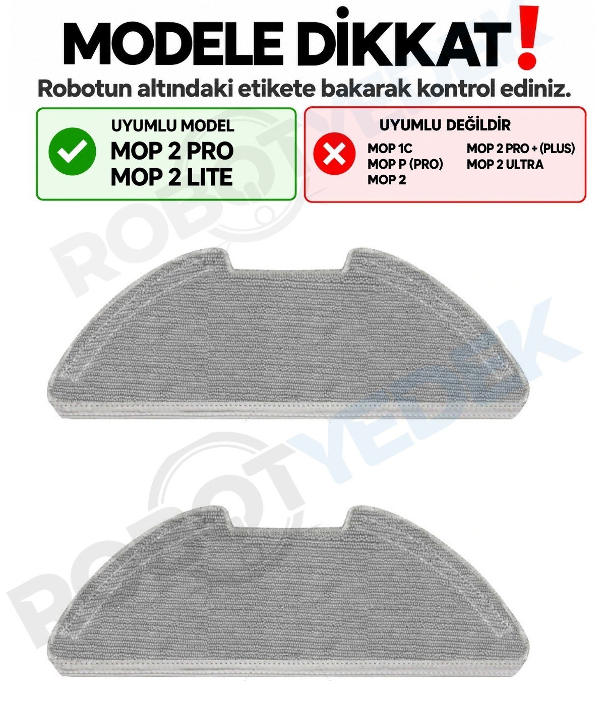 Xiaomi Mop 2 Pro MJST1SHW Uyumlu 2 Adet Tam Yüzey Mop Bez