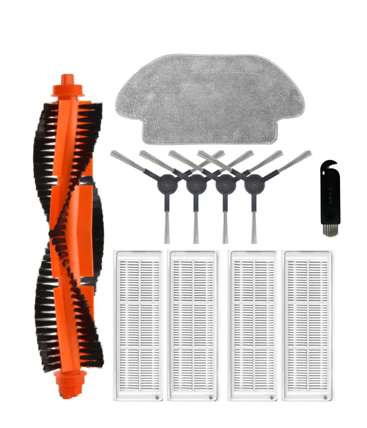 Xiaomi Mop Pro STYJ02YM (Siyah) Uyumlu Yedek Fırça Hepa Filtre Mop Seti-11 Parça