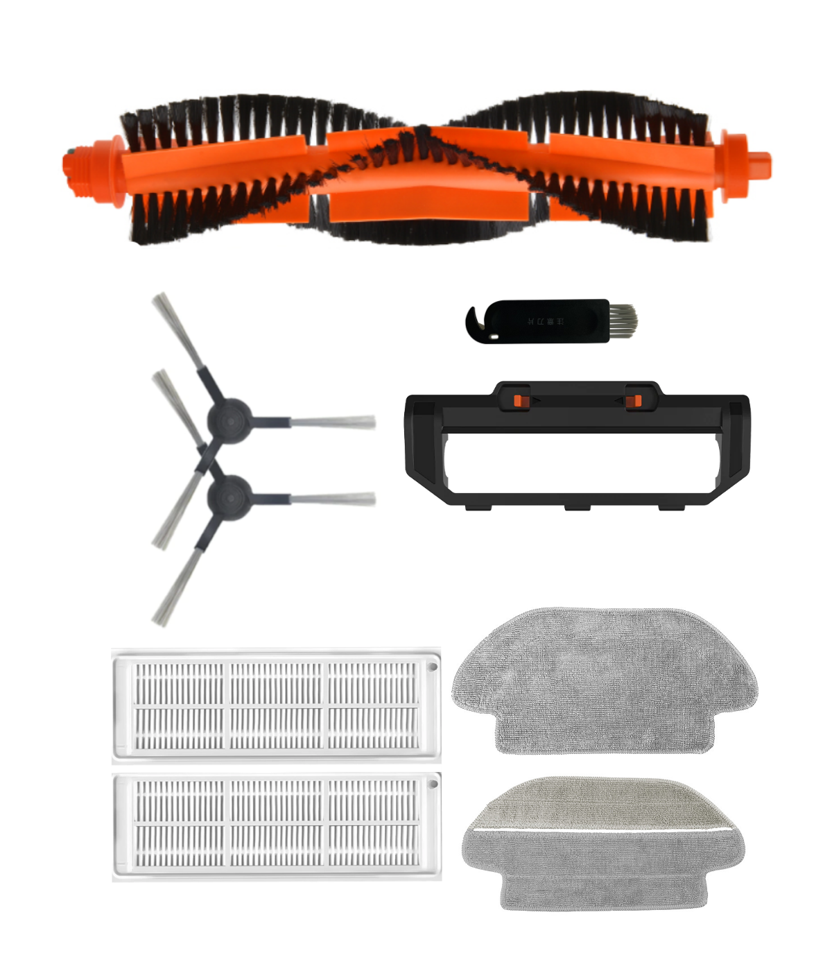 Xiaomi Mop Pro STYJ02YM (Siyah) Uyumlu Yedek Fırça Hepa Filtre Mop Fırça Kapağı Seti-9 Parça