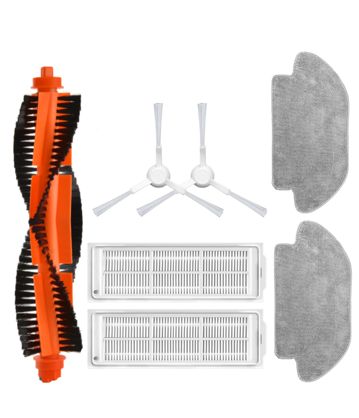 Xiaomi S10 (S10+ ve S10T Değil) Uyumlu Yedek Fırça Hepa Filtre Mop Seti- 7 Parça