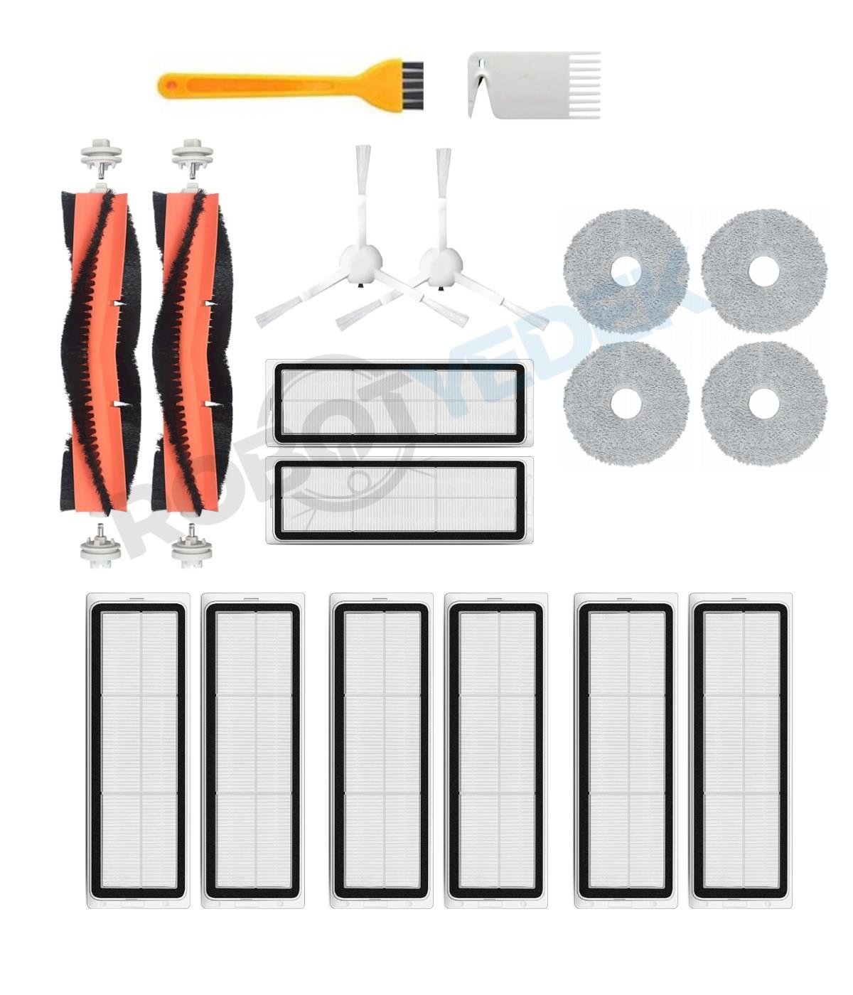 Xiaomi S10+(S10T Değil) Uyumlu Yedek Fırça Hepa Filtre Mop Seti-18 Parça