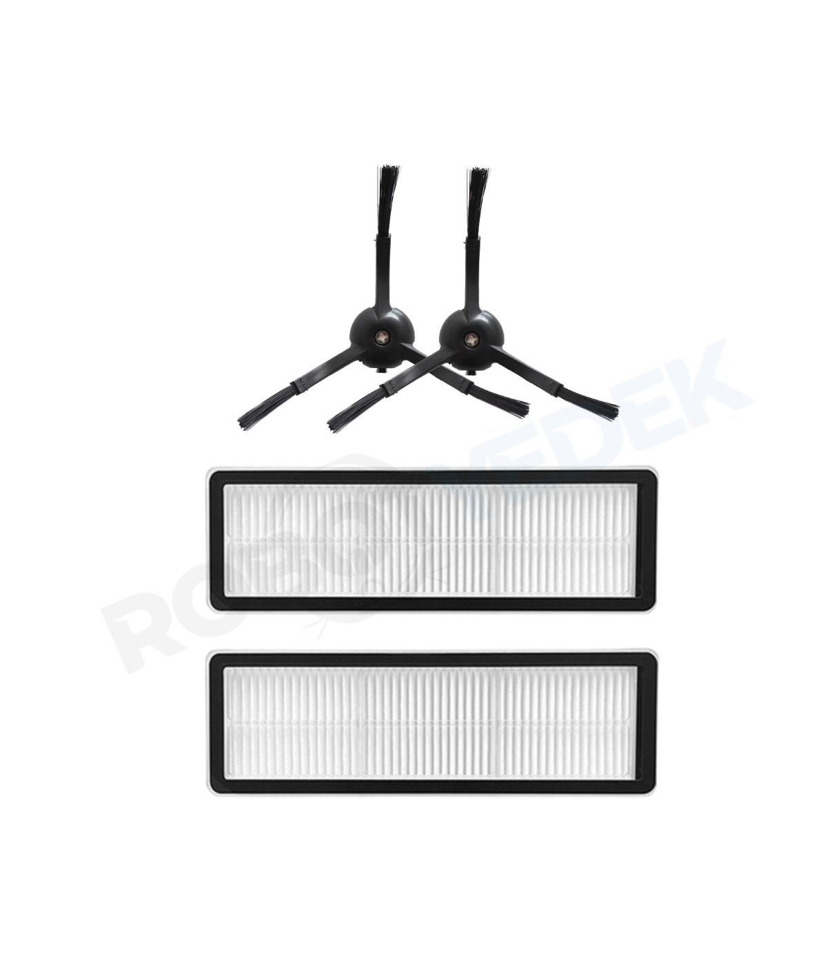 Xiaomi S10T STFCR01SZ Uyumlu Yedek Hepa Filtre ve Siyah Yan Fırça-4 Parça