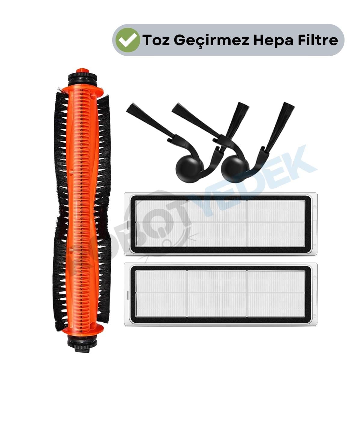 Xiaomi Vacuum 5 (OV31GL) Uyumlu  Yedek Fırça Hepa Filtre Mop Seti-5 Parça