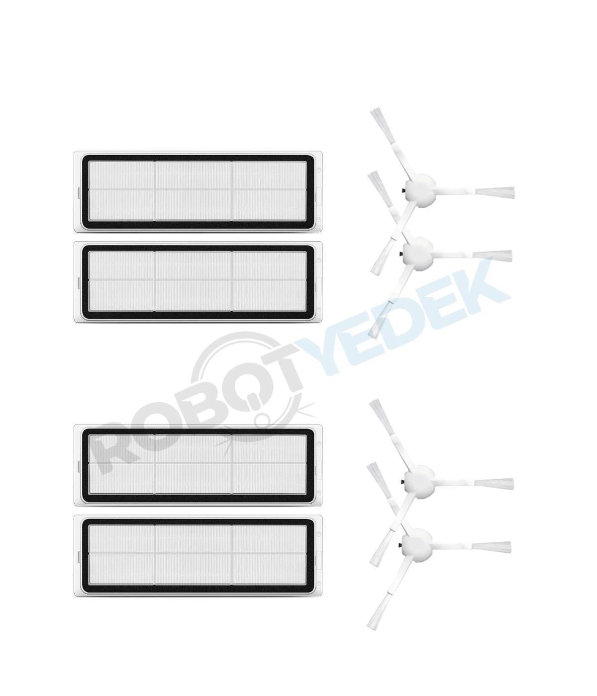 Xiaomi X10 Plus Uyumlu Yedek Hepa Filtre ve Yan Fırça-8 Parça