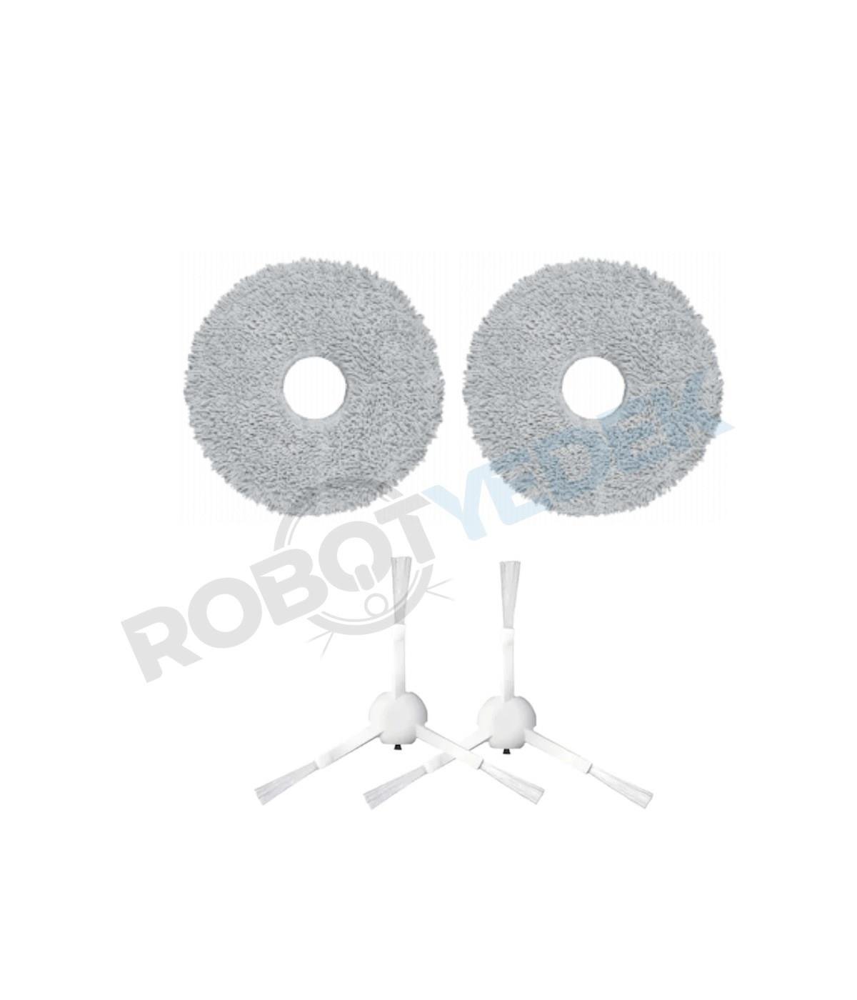 Xiaomi X10 Plus Uyumlu Yedek Mop ve Yan Fırça-4 Parça