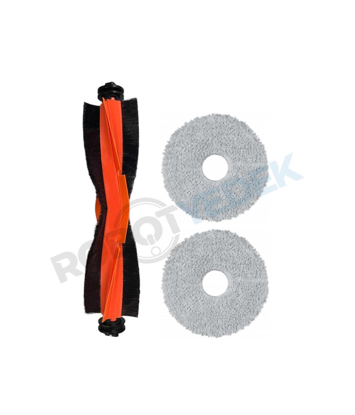 Xiaomi X10 Plus Uyumlu Yedek Siyah Ana Fırça ve Mop-3 Parça