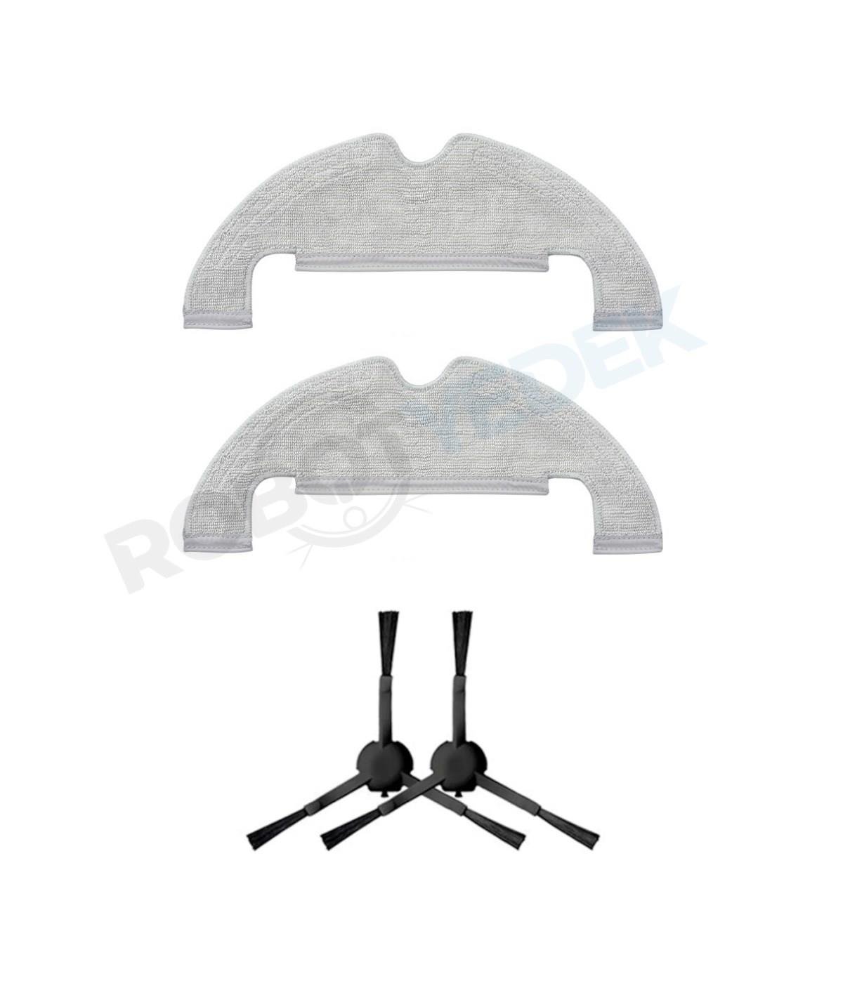 Xiaomi X10 Uyumlu Yedek Mop ve Yan Fırça-4 Parça