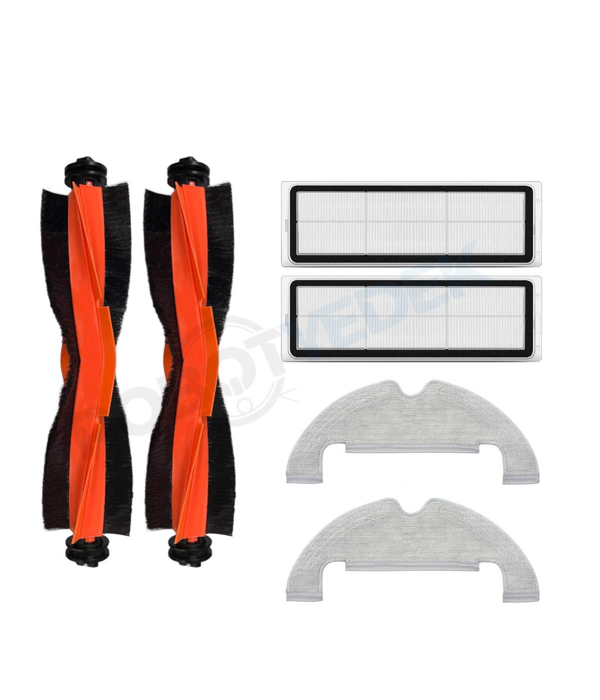 Xiaomi X10 Uyumlu Yedek Siyah Fırça Hepa Filtre Mop Seti-6 Parça