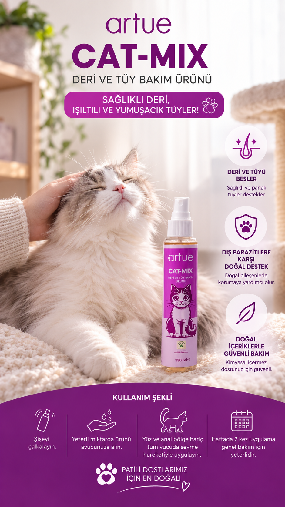 CatMix – Kediler İçin Deri ve Tüy Bakımı