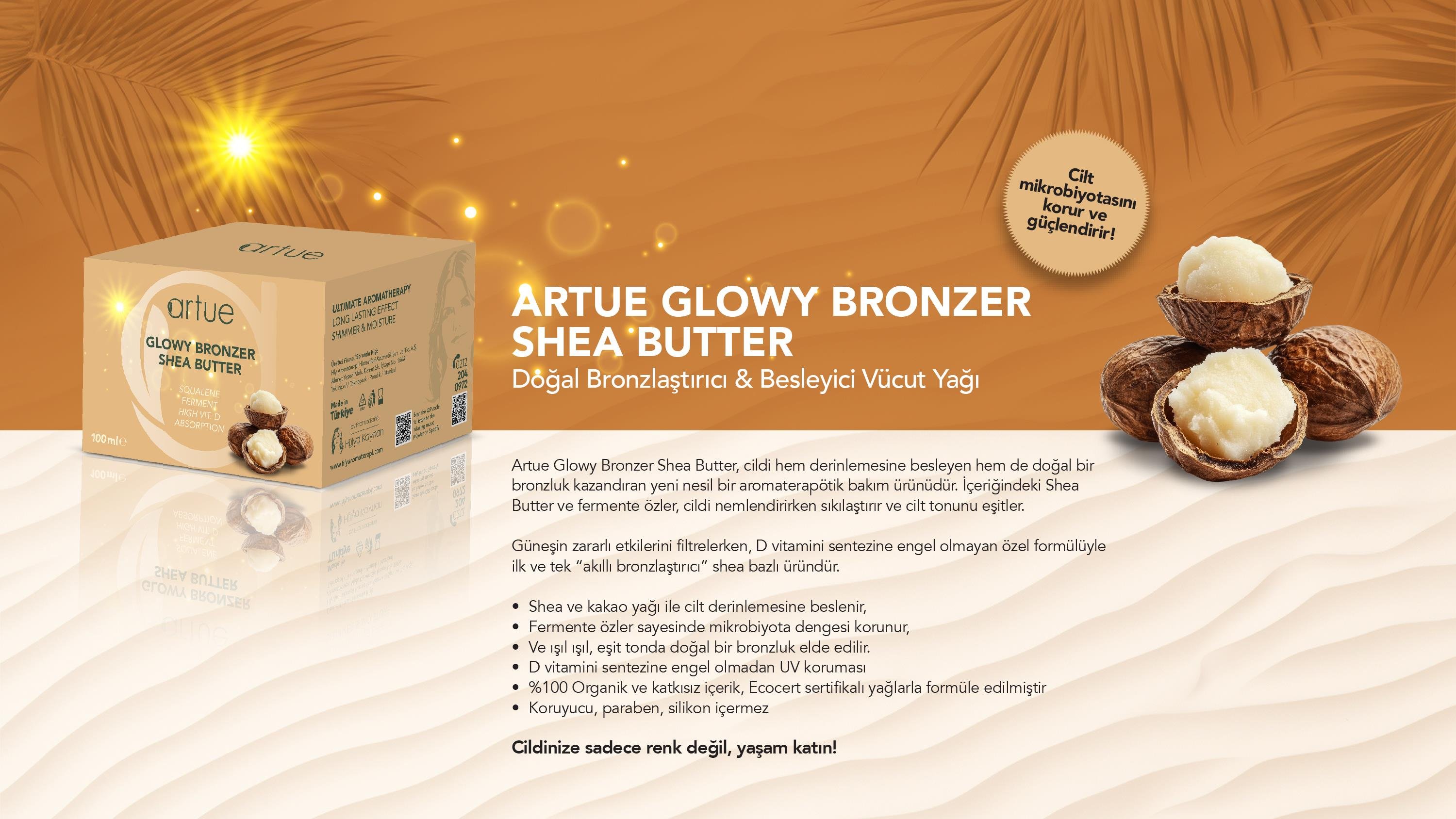 Glowy Bronzer Shea Butter - Bronzlaştırıcı & Besleyici Vücut Yağı 
