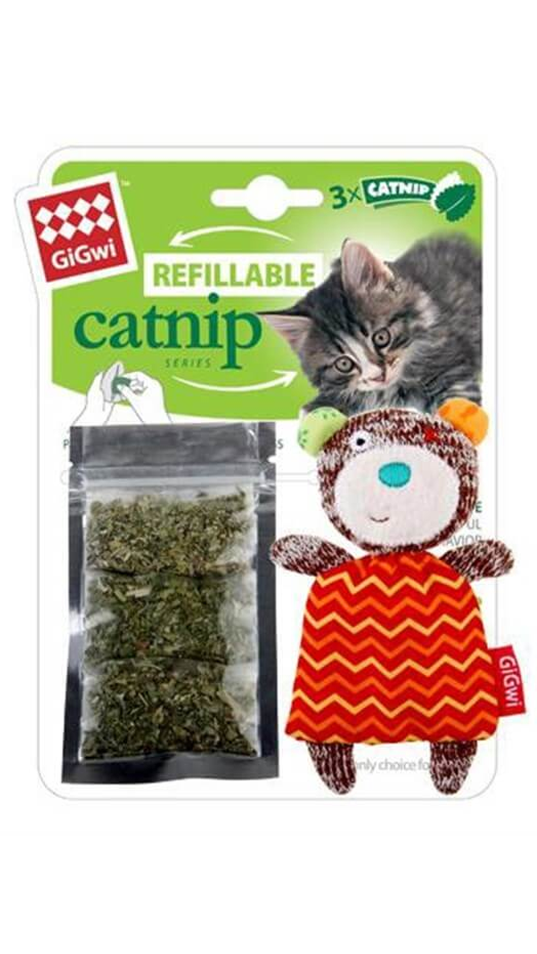 7057 Catnipli Ayı Kedi Oyuncağı